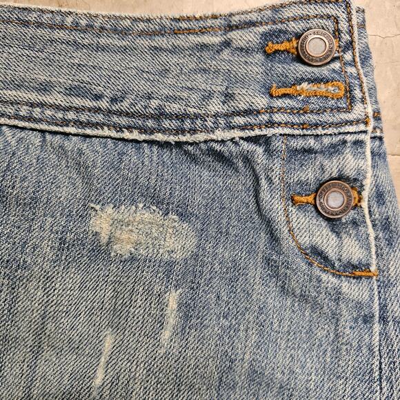 American Eagle Micro Mini Pleated Denim Skirt Size 2 NWOT Y2k Grunge Trendy - Picture 3 of 7